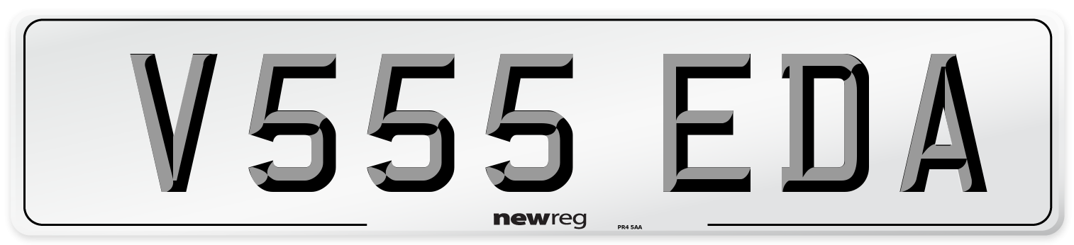V555 EDA Number Plate from New Reg